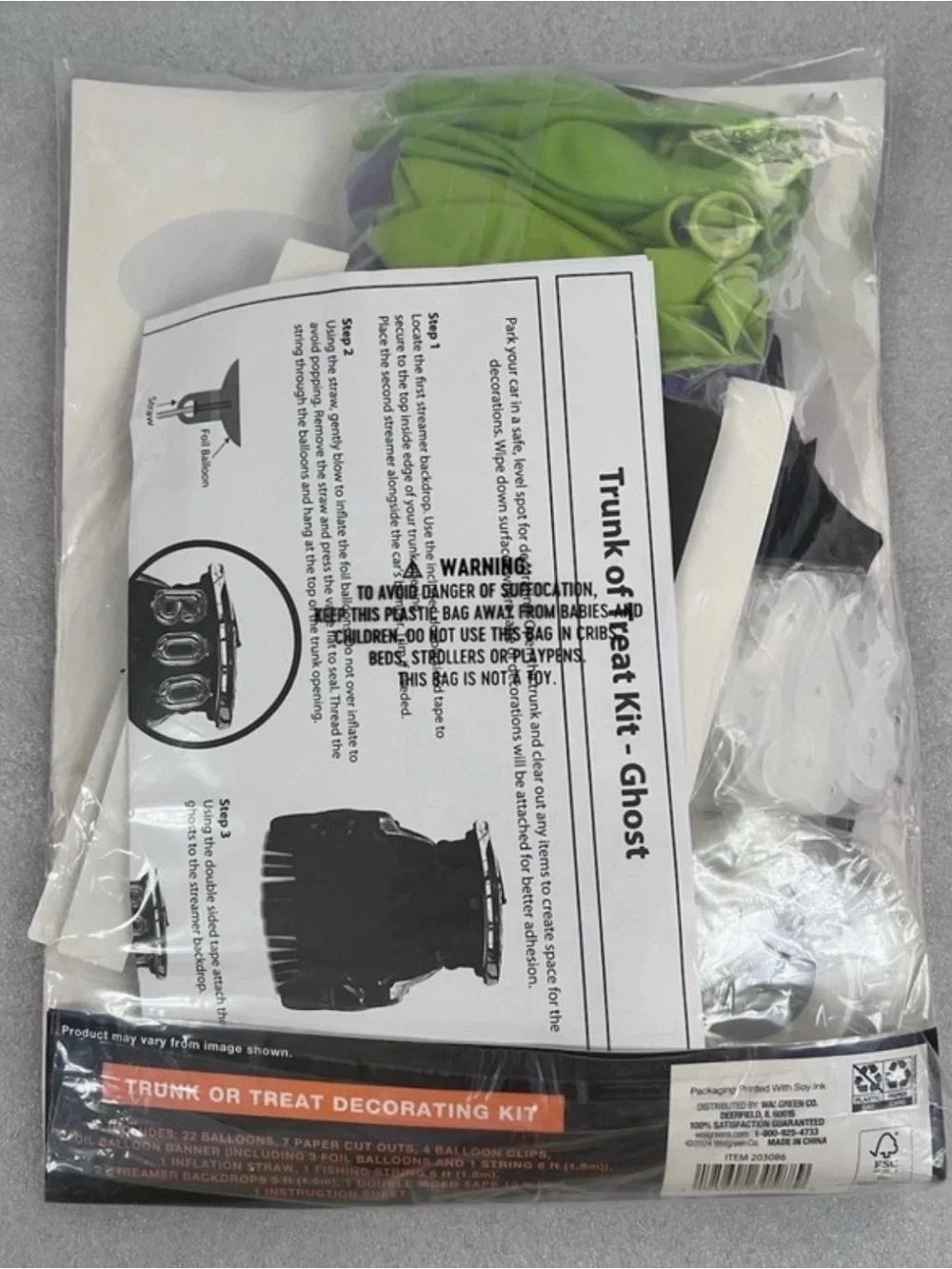 Happy Halloween Trunk or Treat Decorating Kit - Black, Orange, Purple, Green